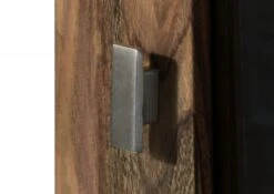 Vetrina In Legno Di Sheesham / Palissandro 65x42x190 Grigio Scuro Oliato NATURE GREY #53 -Massivmoebel24 09 320 550 0053 7