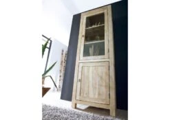 Vetrina In Legno Di Acacia 65x42x190 Pietra Bianca Sbiancato NATURE WHITE #53 -Massivmoebel24 09 320 552 0053 4