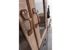 Vetrina In Legno Di Mango 90x50x180 Mango Naturale Stampato FACTORY #136 -Massivmoebel24 09 320 559 0136 5