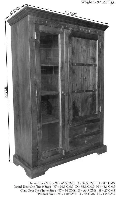 Vetrina In Legno Di Acacia 110x45x155 Miele Dorato Laccato OXFORD #0425 10 Vetrina In Legno Di Acacia 110x45x155 Miele Dorato Laccato OXFORD #0425 - immagine 8