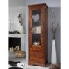 Vetrina In Legno Di Acacia 60x44x190 Nougat Laccato OXFORD #528 -Massivmoebel24 09 320 620 0P17 1