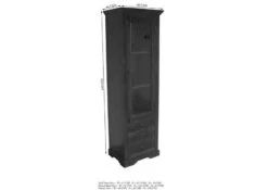 Vetrina In Legno Di Acacia 60x44x190 Nougat Laccato OXFORD #528 12 Vetrina In Legno Di Acacia 60x44x190 Nougat Laccato OXFORD #528 -Massivmoebel24 09 320 620 0P17 8