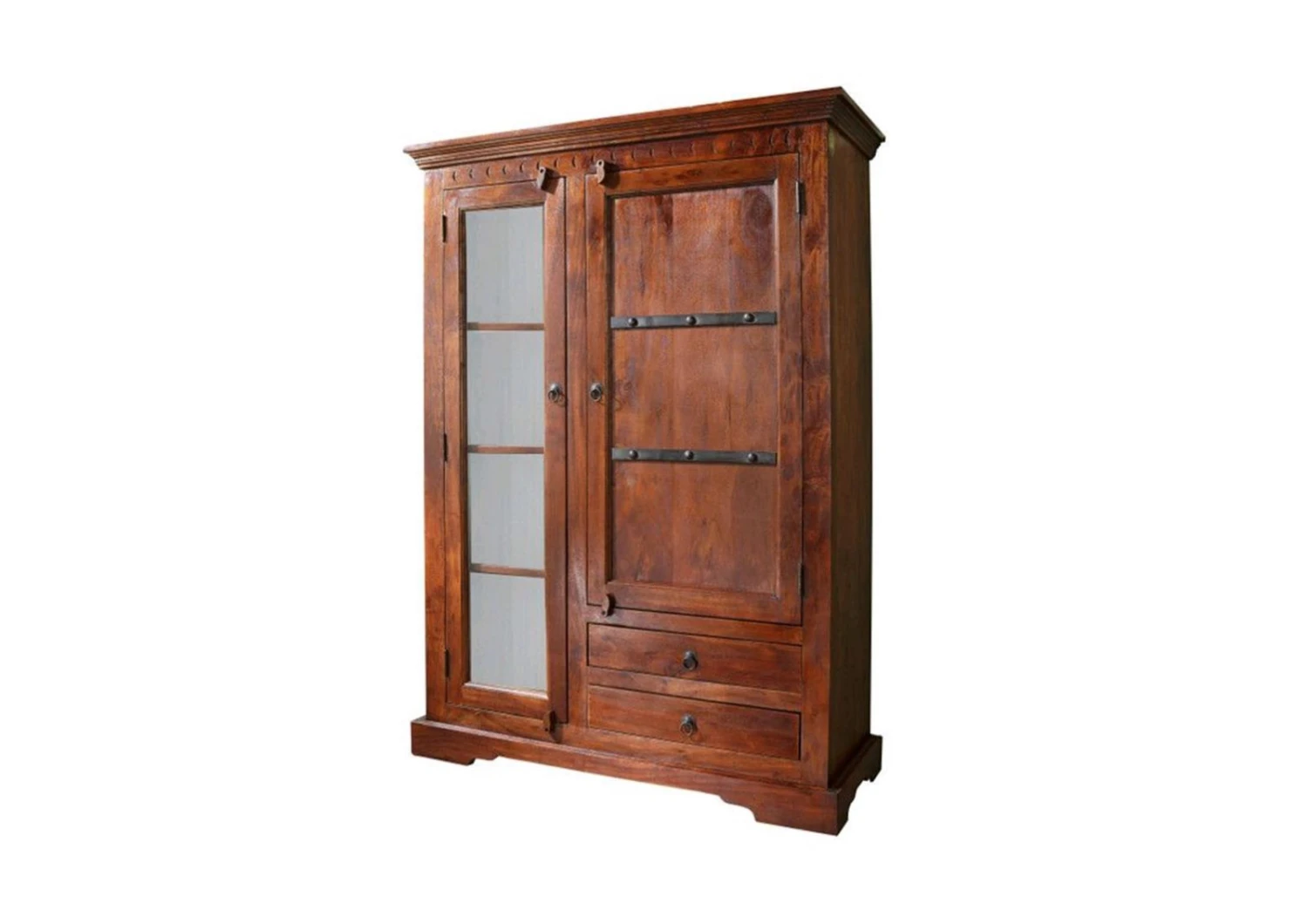 Vetrina In Legno Di Acacia 110x45x155 Nougat Laccato OXFORD #425 9 Vetrina In Legno Di Acacia 110x45x155 Nougat Laccato OXFORD #425 - immagine 7