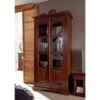 Vetrina In Legno Di Acacia 98x46x191 Nougat Laccato OXFORD #440 -Massivmoebel24 09 320 620 7016 1