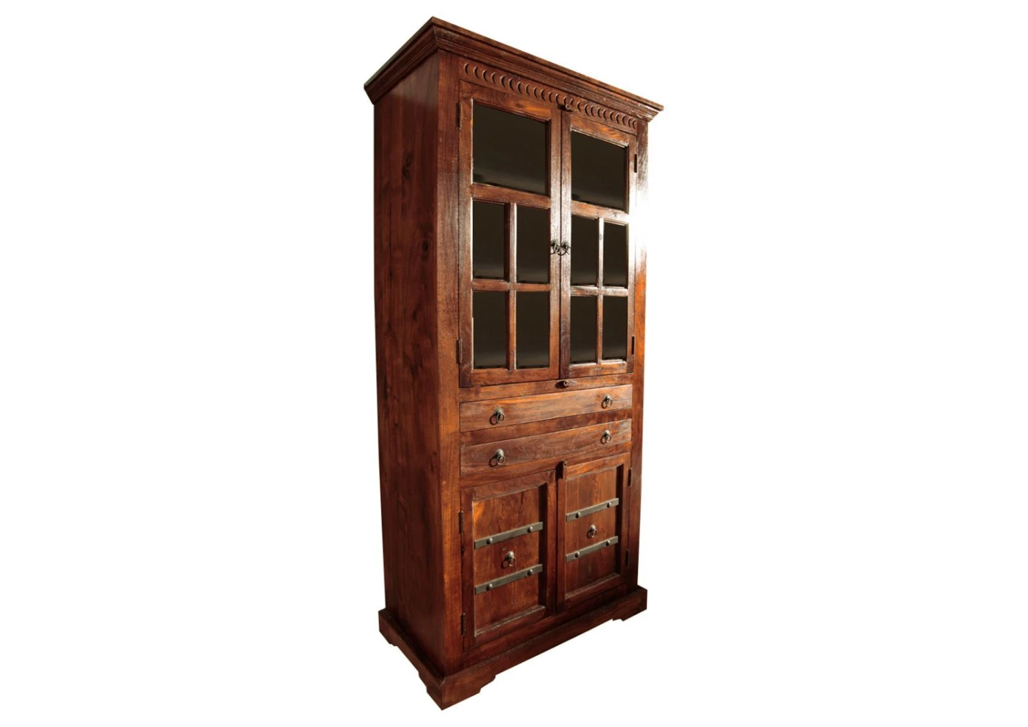 Vetrina In Legno Di Acacia 95x50x195 Nougat Laccato OXFORD #452 8 Vetrina In Legno Di Acacia 95x50x195 Nougat Laccato OXFORD #452 - immagine 6