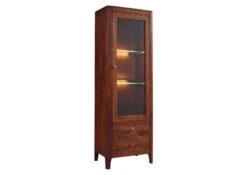 Vetrina In Legno Di Sheesham / Palissandro 60x40x178 Noce Oliato BROOKLYN #26 -Massivmoebel24 09 320 655 0026 9