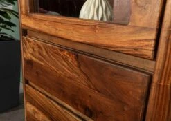 Vetrina In Legno Di Shesham / Acacia 70x40x145 Noce Cerato TORONTO #208 16 Vetrina In Legno Di Shesham / Acacia 70x40x145 Noce Cerato TORONTO #208 -Massivmoebel24 09 320 665 1008 6