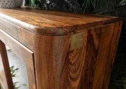 Vetrina In Legno Di Shesham / Acacia 109x40x145 Noce Cerato TORONTO #209 -Massivmoebel24 09 320 665 1009 5