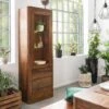 Vetrina In Legno Di Shesham / Acacia 70x40x202 Noce Cerato TORONTO #210 -Massivmoebel24 09 320 665 1010 1