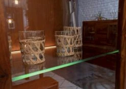 Vetrina In Legno Di Shesham / Acacia 70x40x202 Noce Cerato TORONTO #210 -Massivmoebel24 09 320 665 1010 7