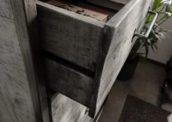 HEAVY INDUSTRY #117 Cassettiera Legno Di Mango E Ferro - Laccato Grigio - 81x46x122 -Massivmoebel24 09 320 677 0018 5