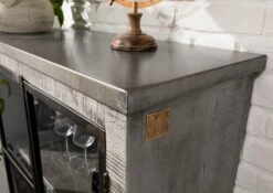 Vetrina In Legno Di Mango 90x40x180 Grigio Scuro Laccato HEAVY INDUSTRY #141 15 Vetrina In Legno Di Mango 90x40x180 Grigio Scuro Laccato HEAVY INDUSTRY #141 -Massivmoebel24 09 320 677 0141 5