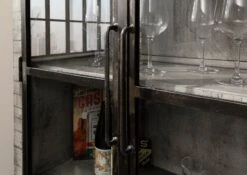 Vetrina In Legno Di Mango 90x40x180 Grigio Scuro Laccato HEAVY INDUSTRY #141 17 Vetrina In Legno Di Mango 90x40x180 Grigio Scuro Laccato HEAVY INDUSTRY #141 -Massivmoebel24 09 320 677 0141 7