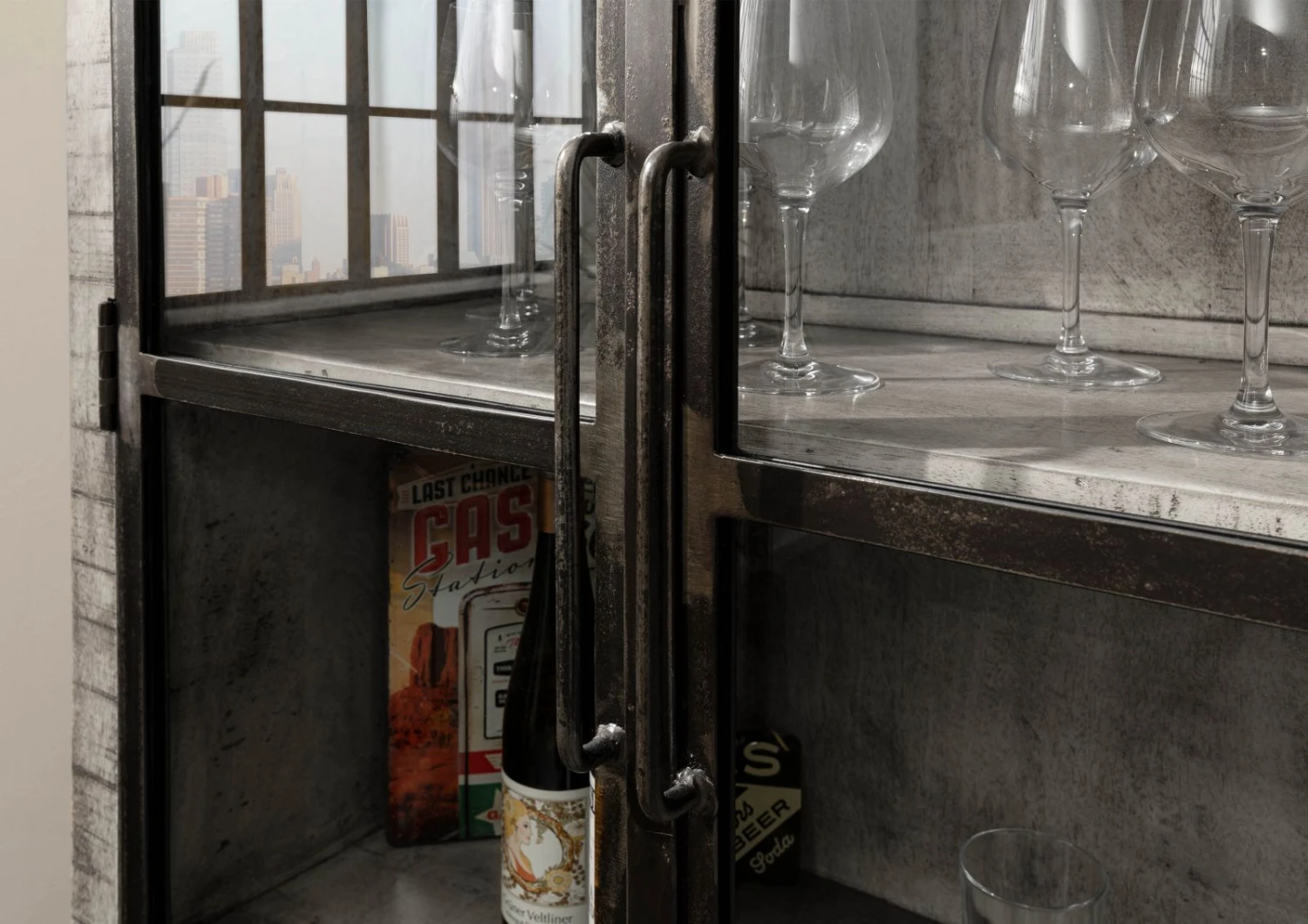 Vetrina In Legno Di Mango 90x40x180 Grigio Scuro Laccato HEAVY INDUSTRY #141 9 Vetrina In Legno Di Mango 90x40x180 Grigio Scuro Laccato HEAVY INDUSTRY #141 - immagine 7