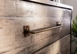 HEAVY INDUSTRY #217 Cassettiera In Legno Di Mango E Ferro - Laccato Marrone - 81x46x122 -Massivmoebel24 09 320 677 0218 7