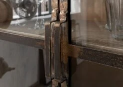 Vetrina In Legno Di Mango 92x40x185 Marrone Laccato HEAVY INDUSTRY #243 -Massivmoebel24 09 320 677 0243 6