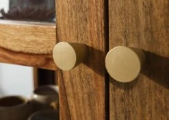 ANCONA #116 Vetrina In Legno Di Sheesham - Laccato / Marrone 100x45x195 -Massivmoebel24 09 320 699 1016 05