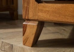 ANCONA #116 Vetrina In Legno Di Sheesham - Laccato / Marrone 100x45x195 -Massivmoebel24 09 320 699 1016 07