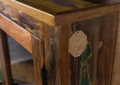 Vetrina In Legno Di Legno Riciclato 90x40x180 Multicolore Laccato NATURE OF SPIRIT #08 -Massivmoebel24 09 320 700 5107 03