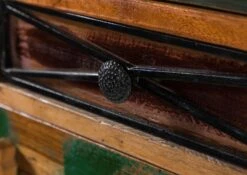 Vetrina In Legno Di Legno Riciclato 90x40x180 Multicolore Laccato NATURE OF SPIRIT #08 -Massivmoebel24 09 320 700 5107 06