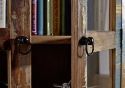 Vetrina In Legno Di Legno Riciclato 90x40x180 Multicolore Laccato NATURE OF SPIRIT #52 -Massivmoebel24 09 320 700 5151 4