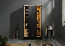 Vetrina In Legno Di Mango 105x45x195 Oliato / Natur BLACKBURN #104 -Massivmoebel24 09 320 728 1004 03