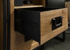 Vetrina In Legno Di Mango 105x45x195 Oliato / Natur BLACKBURN #104 -Massivmoebel24 09 320 728 1004 05