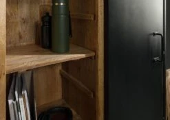 Vetrina In Legno Di Mango 105x45x195 Oliato / Natur BLACKBURN #104 -Massivmoebel24 09 320 728 1004 07