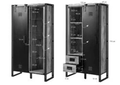 Vetrina In Legno Di Mango 105x45x195 Oliato / Natur BLACKBURN #104 -Massivmoebel24 09 320 728 1004 08