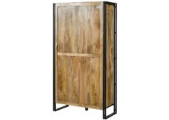 Vetrina In Legno Di Mango 105x45x195 Oliato / Natur BLACKBURN #104 -Massivmoebel24 09 320 728 1004 10