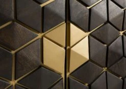 Vetrina In Legno Di Mango 98,5x40x200 Grigio Scuro Oliato DIAMOND #115 15 Vetrina In Legno Di Mango 98,5x40x200 Grigio Scuro Oliato DIAMOND #115 -Massivmoebel24 09 320 760 0015 4