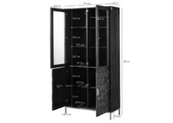 Vetrina In Legno Di Mango 98,5x40x200 Marrone Oliato DIAMOND #215 19 Vetrina In Legno Di Mango 98,5x40x200 Marrone Oliato DIAMOND #215 -Massivmoebel24 09 320 760 0015 8