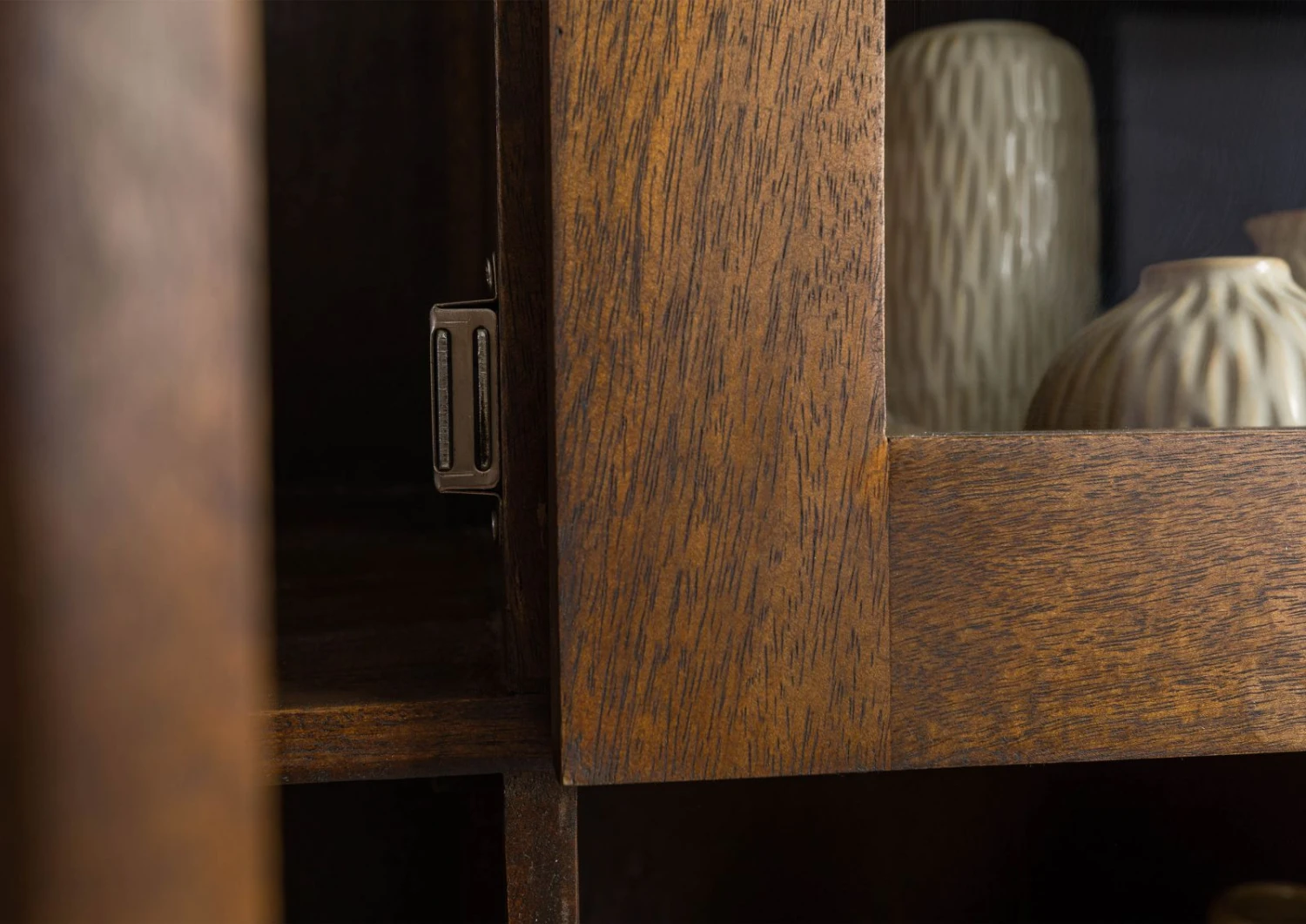 Vetrina In Legno Di Mango 98,5x40x200 Marrone Oliato DIAMOND #215 9 Vetrina In Legno Di Mango 98,5x40x200 Marrone Oliato DIAMOND #215 - immagine 7