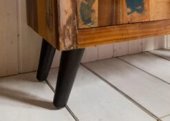 SIXTIES #113 Vetrina In Legno Di Legno Riciclato - Laccato / Multicolore 90x35x200 -Massivmoebel24 09 320 815 0013 6