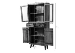 SIXTIES #113 Vetrina In Legno Di Legno Riciclato - Laccato / Multicolore 90x35x200 -Massivmoebel24 09 320 815 0013 8