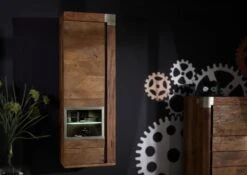 Vetrina In Legno Di Mango 48x35x142 Marrone Laccato AMSTERDAM #12