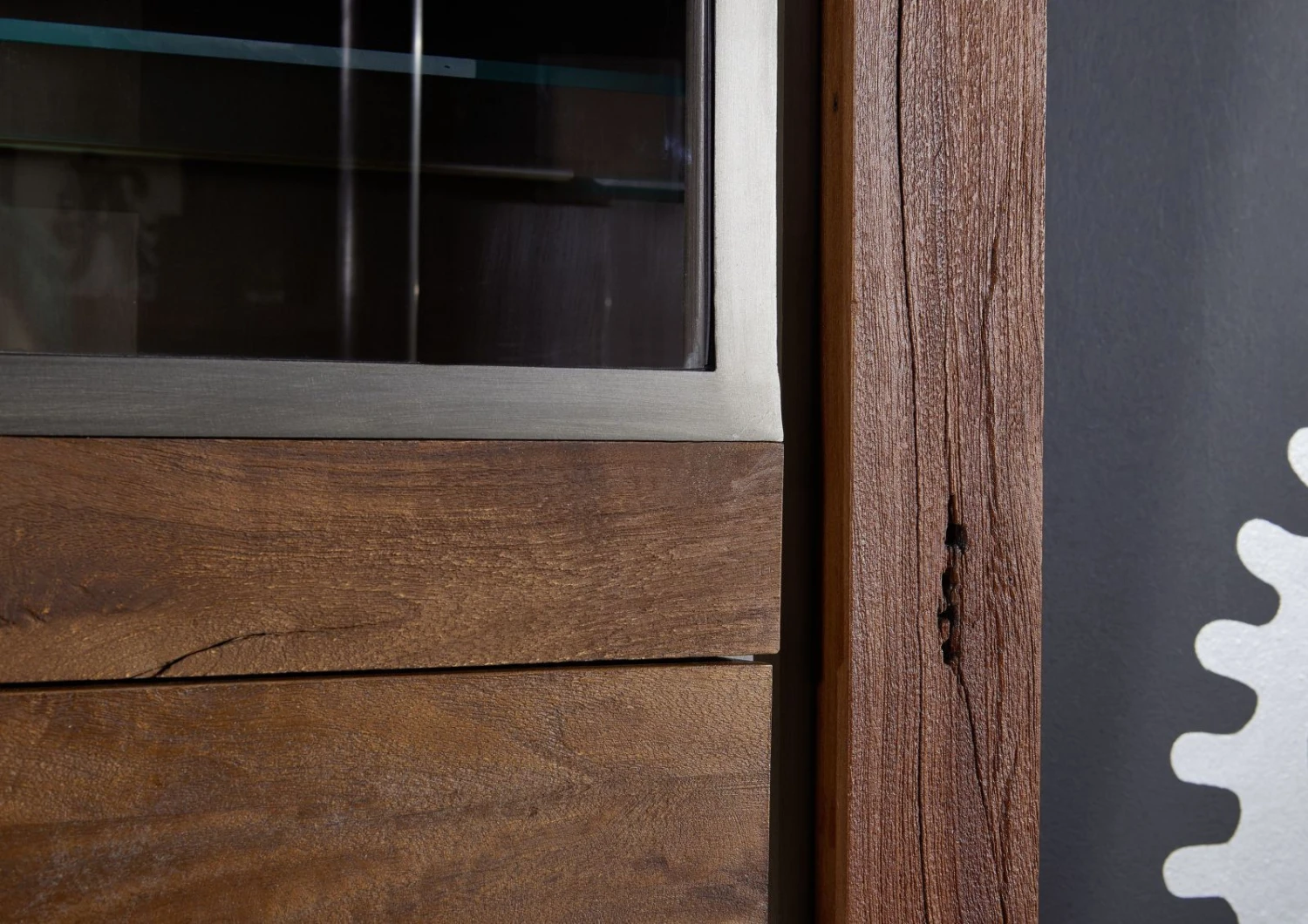 Vetrina In Legno Di Mango 48x35x142 Marrone Laccato AMSTERDAM #12 5 Vetrina In Legno Di Mango 48x35x142 Marrone Laccato AMSTERDAM #12 - immagine 3