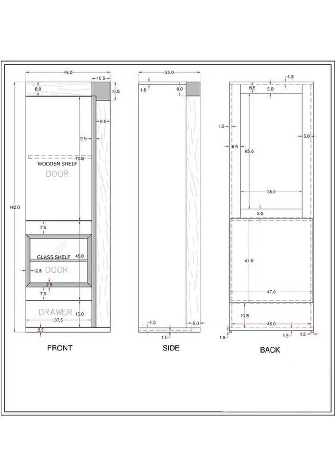 Vetrina In Legno Di Mango 48x35x142 Marrone Laccato AMSTERDAM #12 7 Vetrina In Legno Di Mango 48x35x142 Marrone Laccato AMSTERDAM #12 - immagine 5