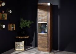 Vetrina In Legno Di Mango 55x45x204 Marrone Laccato AMSTERDAM #20