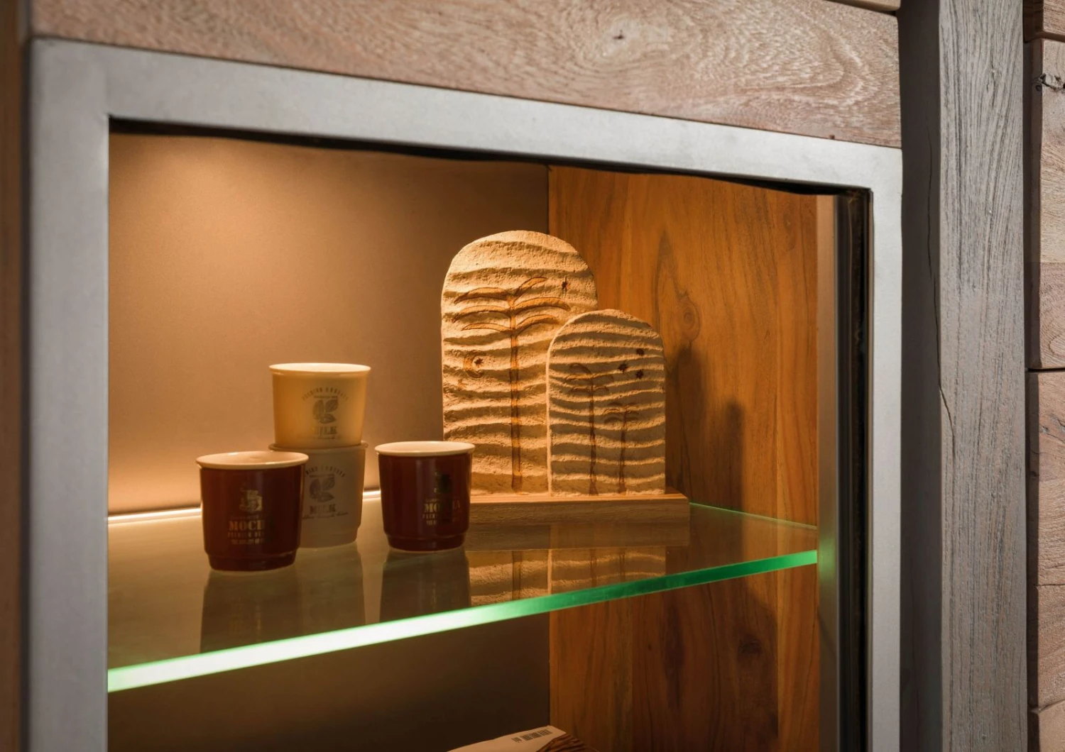 Vetrina In Legno Di Acacia 90x45x204 Naturale Laccato AMSTERDAM #108 6 Vetrina In Legno Di Acacia 90x45x204 Naturale Laccato AMSTERDAM #108 - immagine 4