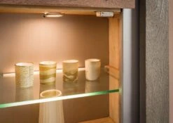 AMSTERDAM #12 Vetrina In Legnp Di Mango - Laccato / Beige 48x35x142 -Massivmoebel24 09 320 877 1012 04