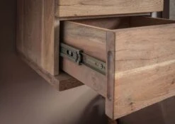 AMSTERDAM #12 Vetrina In Legnp Di Mango - Laccato / Beige 48x35x142 -Massivmoebel24 09 320 877 1012 05