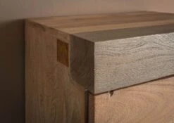 AMSTERDAM #12 Vetrina In Legnp Di Mango - Laccato / Beige 48x35x142 -Massivmoebel24 09 320 877 1012 06