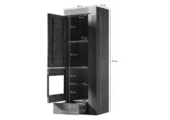 AMSTERDAM #12 Vetrina In Legnp Di Mango - Laccato / Beige 48x35x142 -Massivmoebel24 09 320 877 1012 08