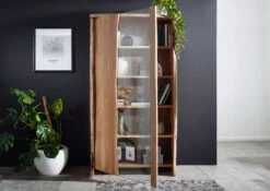 Vetrina In Legno Di Acacia 105x45x204 Acacia Naturale Laccato PURE ACACIA #711 9 Vetrina In Legno Di Acacia 105x45x204 Acacia Naturale Laccato PURE ACACIA #711 -Massivmoebel24 09 320 886 7011 3