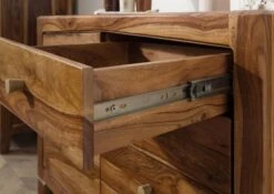 ANCONA #115 Comò In Legno Di Sheesham - Laccato / Marrone 100x45x80 -Massivmoebel24 09 321 699 1015 05