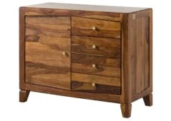 ANCONA #115 Comò In Legno Di Sheesham - Laccato / Marrone 100x45x80 -Massivmoebel24 09 321 699 1015 09