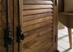 RODEZ #153 Mobile Dispensa In Legno Di Mango - Oliato / Marrone Scuro 110x55x190 -Massivmoebel24 09 322 156 0253 07