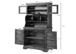 RODEZ #153 Mobile Dispensa In Legno Di Mango - Oliato / Marrone Scuro 110x55x190 -Massivmoebel24 09 322 156 0253 08