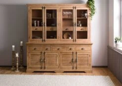 Buffet In Legno Di Mango 204x50x210 Oliato Beige TOULOUSE #03